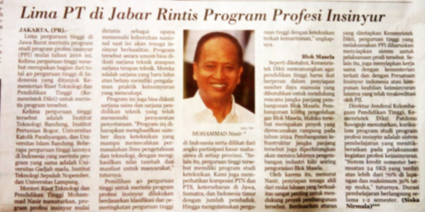 Five Universities In West Java Pioneer The Engineer Profession Program